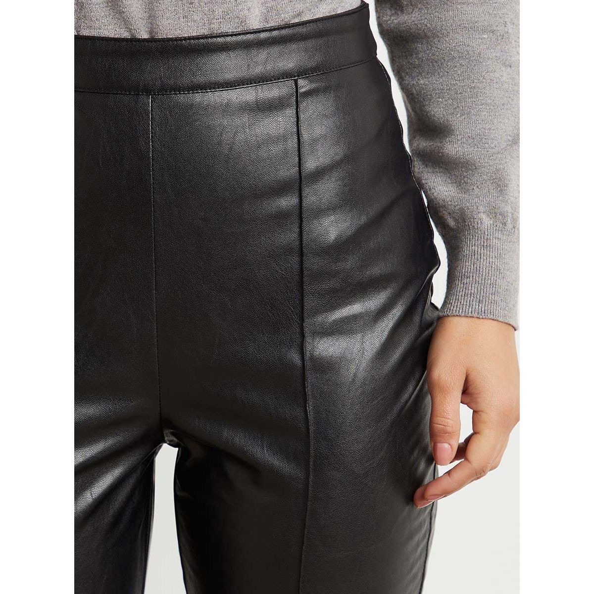 بنطلون جلد اصطناعي بأرجل واسعة من ستايلي-women-clothing-bottoms-trousers-image-4