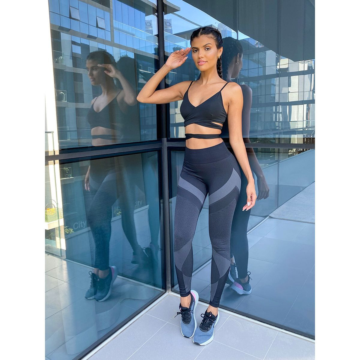 Styli Wrap Around Tie Back Sports Bra-sports-women-clothing-sportsbras-image-2