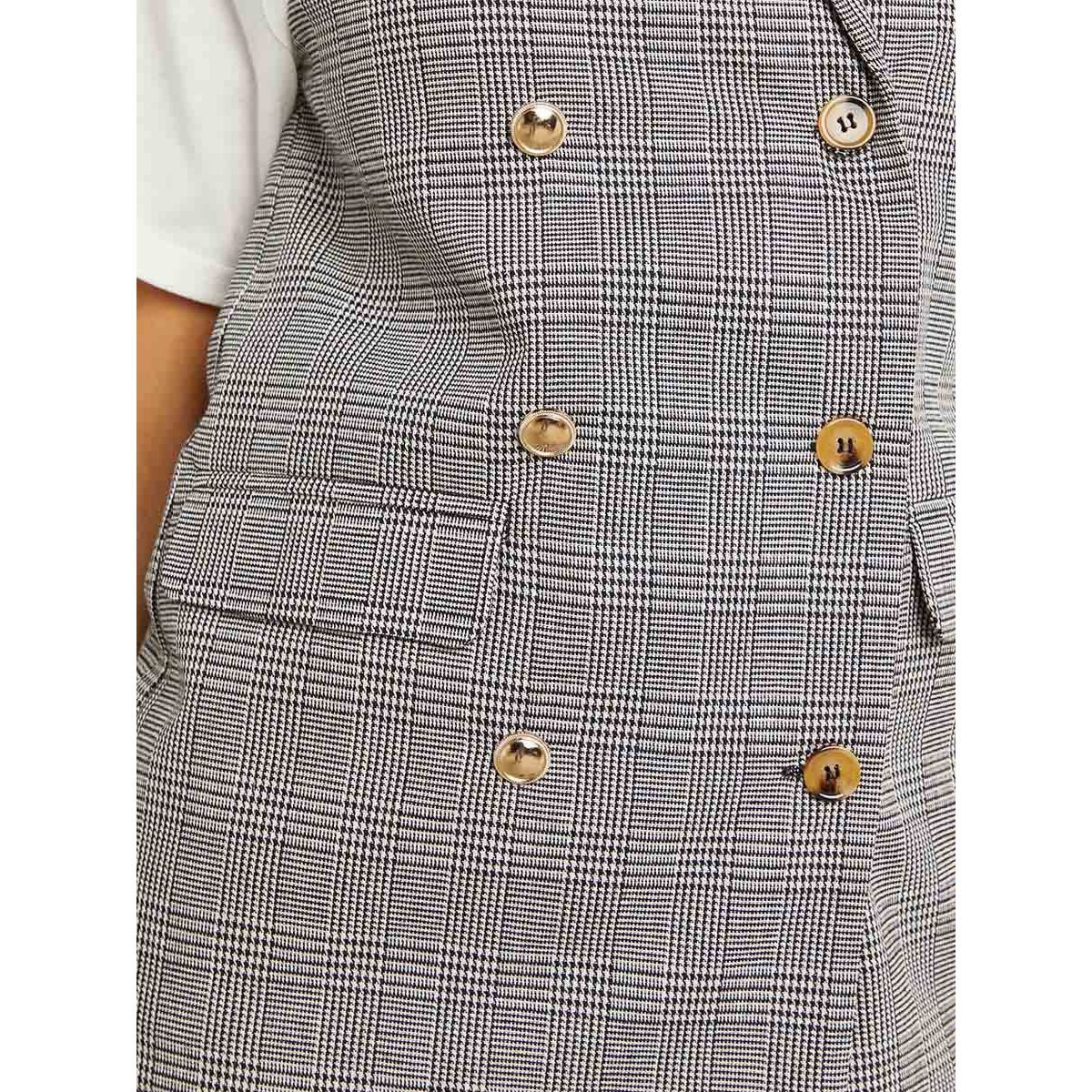 Styli Checkered Sleeveless Blazer with Button Closure-women-clothing-coatsandjackets-blazers-image-4