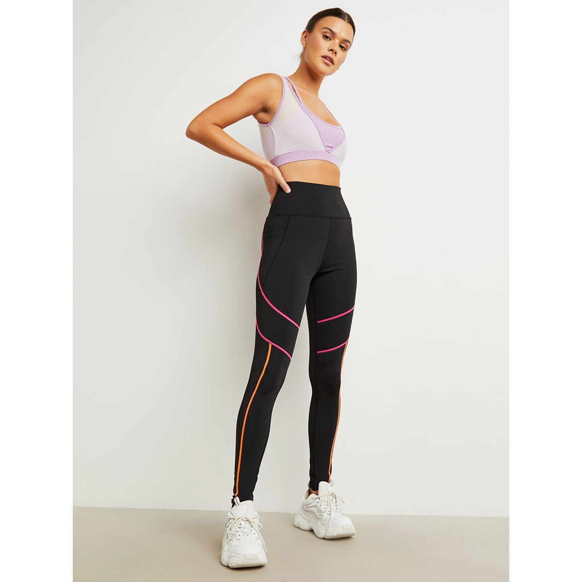Styli Bright Contrast Stitch Detail Active Leggings-women-clothing-bottoms-leggings-image-3