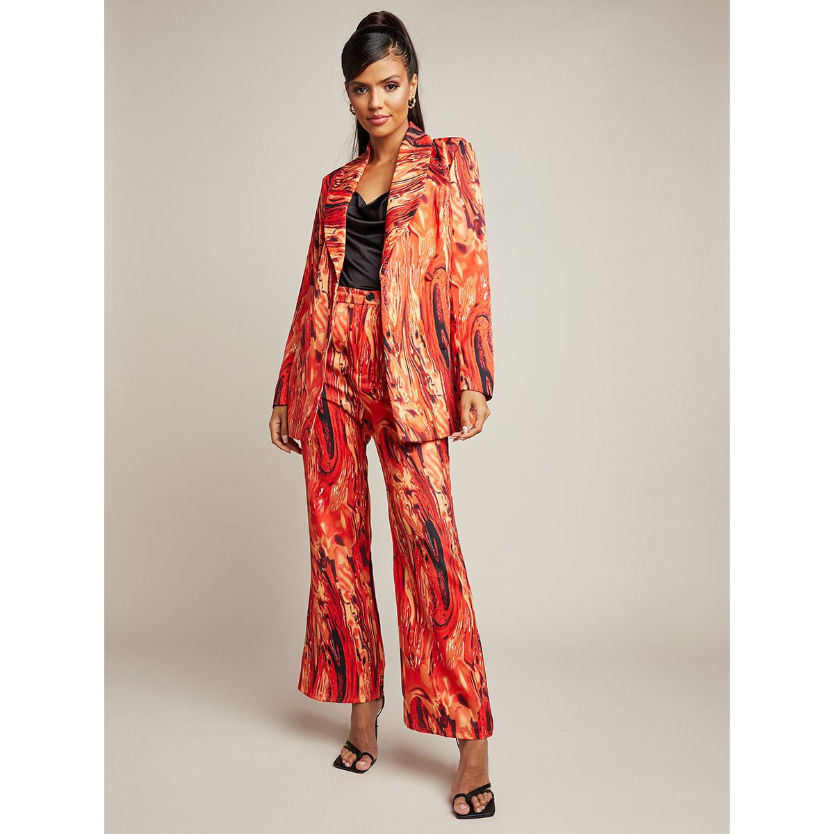 Styli Marble Fire Print Long Sleeves Fitted Blazer-women-clothing-coatsandjackets-blazers-image-2