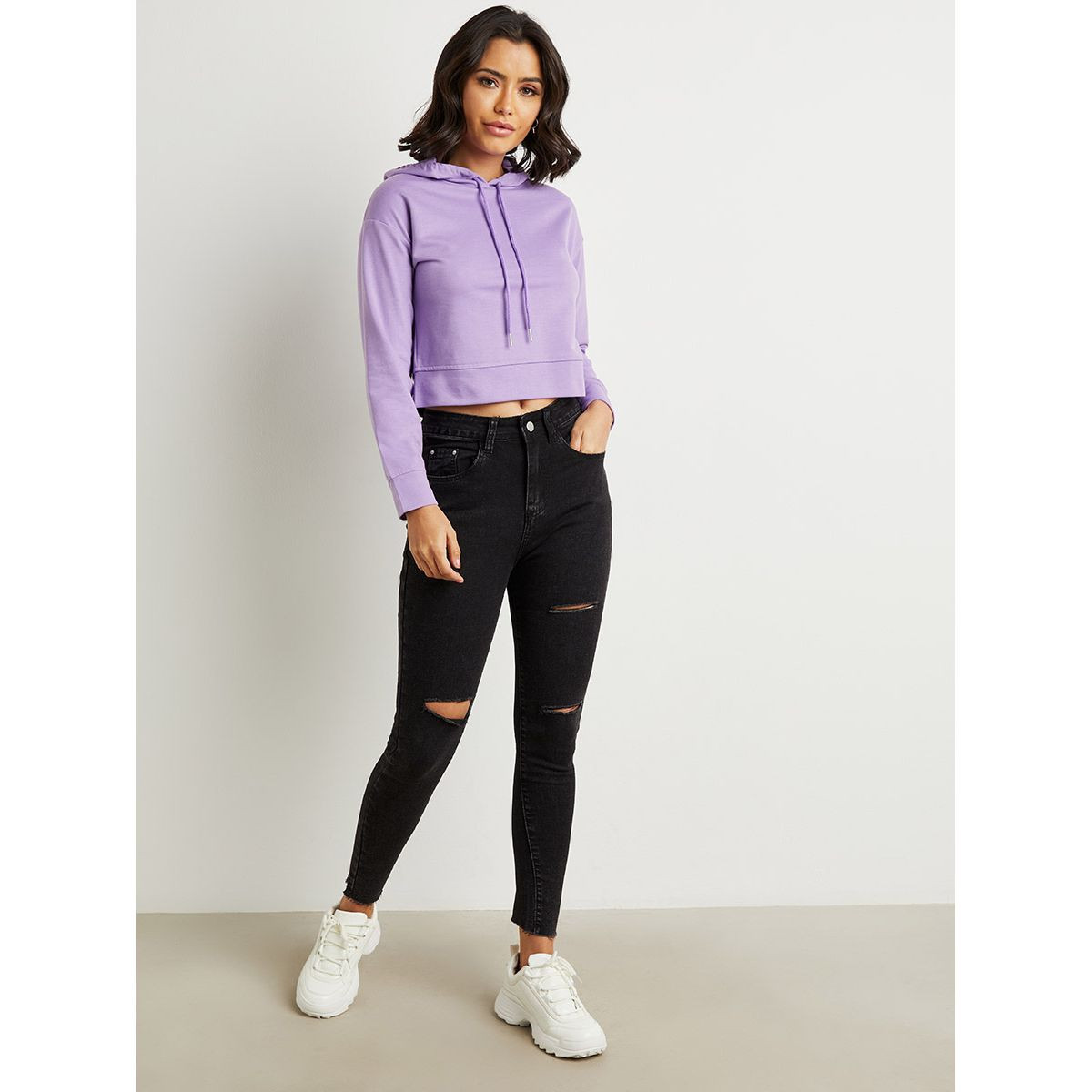 هودي سادة بأكمام طويلة من ستايلي-women-winterwear-hoodiesandsweatshirts-hoodies-image-2