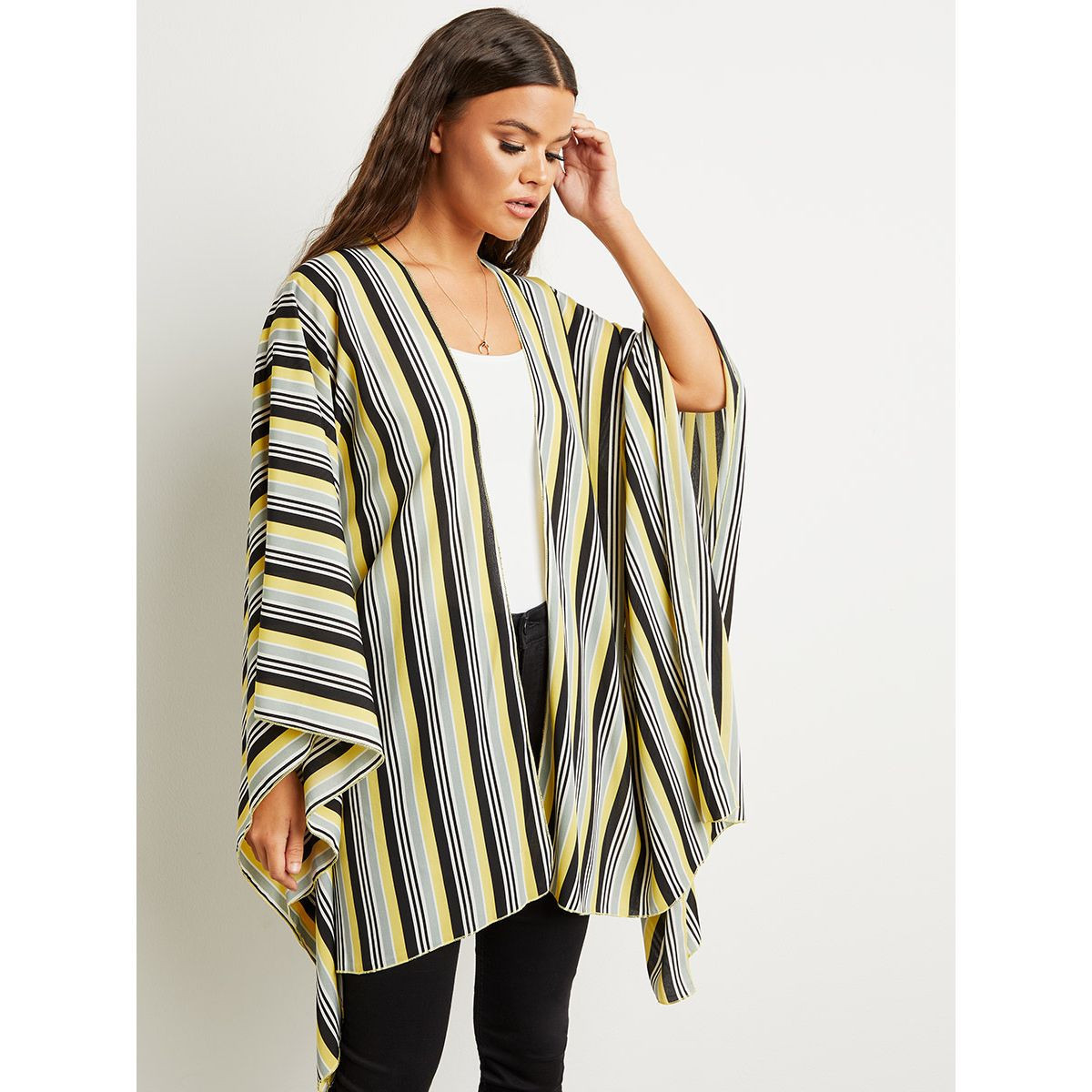 كيمونو قصير مخطط من ستايلي-women-clothing-shirtsandblouses-blouses-image-1