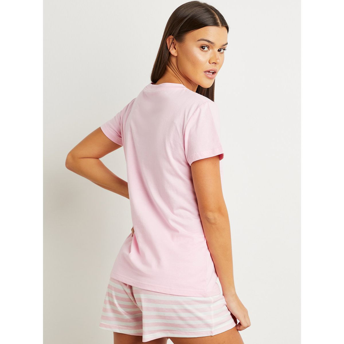 مجموعة من تيشيرت مطبوع وبنطلون بيجاما من ستايلي-women-clothing-nightwear-pyjamas-longsets-image-2