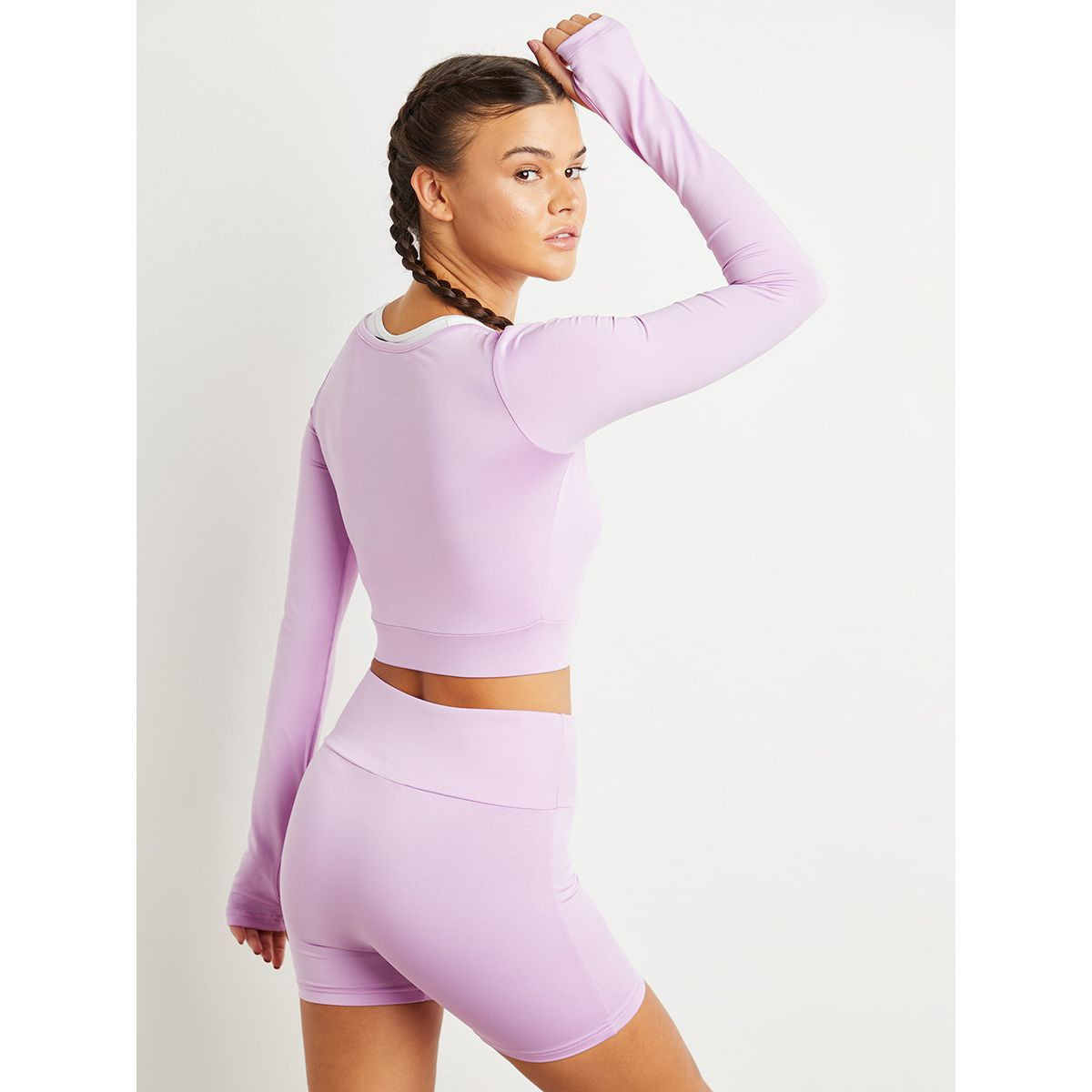 Styli Scoop Neck Long Sleeves Top and Cycling Shorts Active Set-sports-women-clothing-trackpantsandtracksuits-image-6