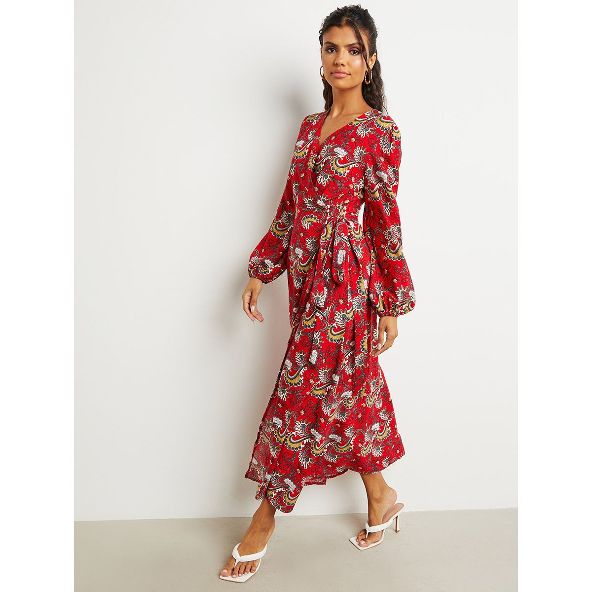 فستان طويل بنمط لف من ستايلي-women-clothing-dresses-image-1