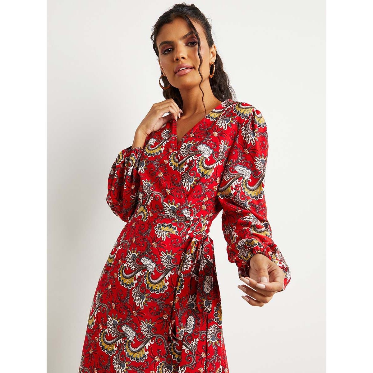 فستان طويل بنمط لف من ستايلي-women-clothing-dresses-image-2