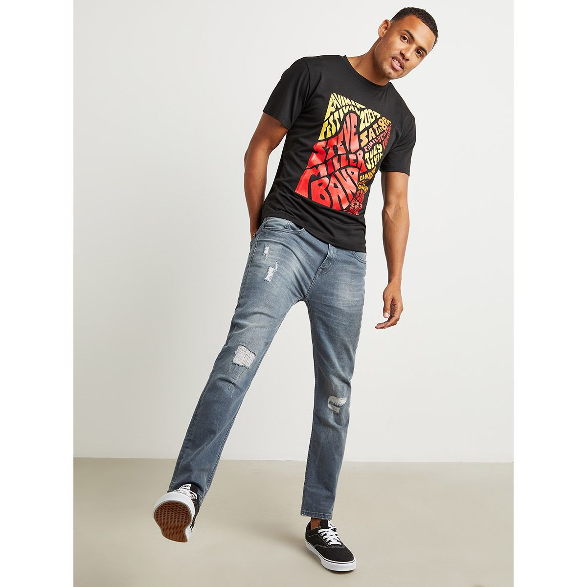 Styli Ravina Festive Slogan Print Slim Fit T-Shirt-men-clothing-tshirtsandpolos-tshirts-image-2