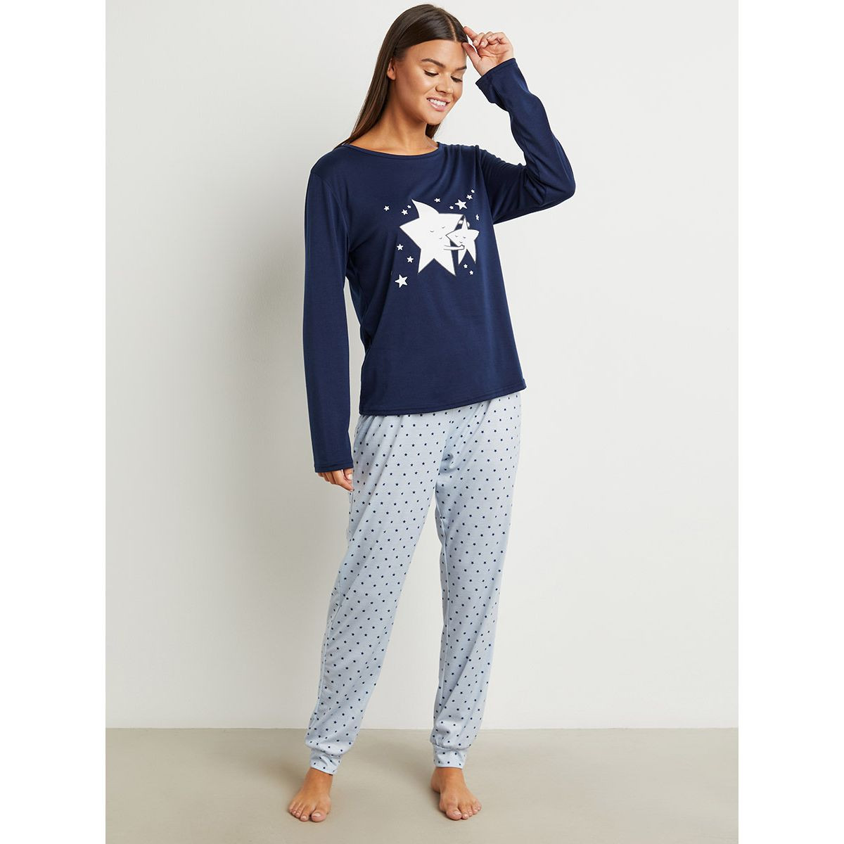 مجموعة من تيشيرت وبنطال بيجاما من ستايلي-women-clothing-nightwear-pyjamas-longsets-image-2