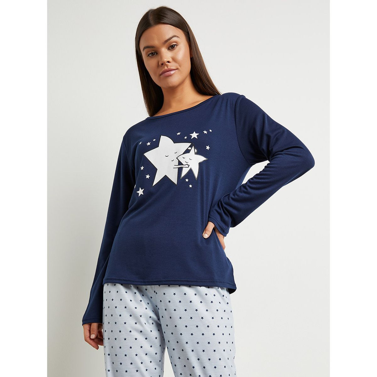 مجموعة من تيشيرت وبنطال بيجاما من ستايلي-women-clothing-nightwear-pyjamas-longsets-image-3