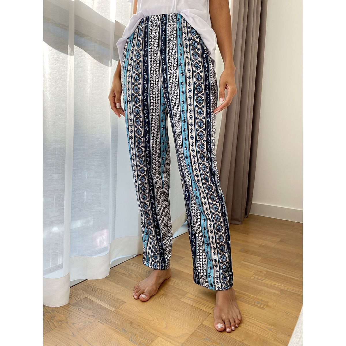 طقم بيجاما (تيشيرت + بنطال) من ستايلي-women-clothing-nightwear-pyjamas-longsets-image-4