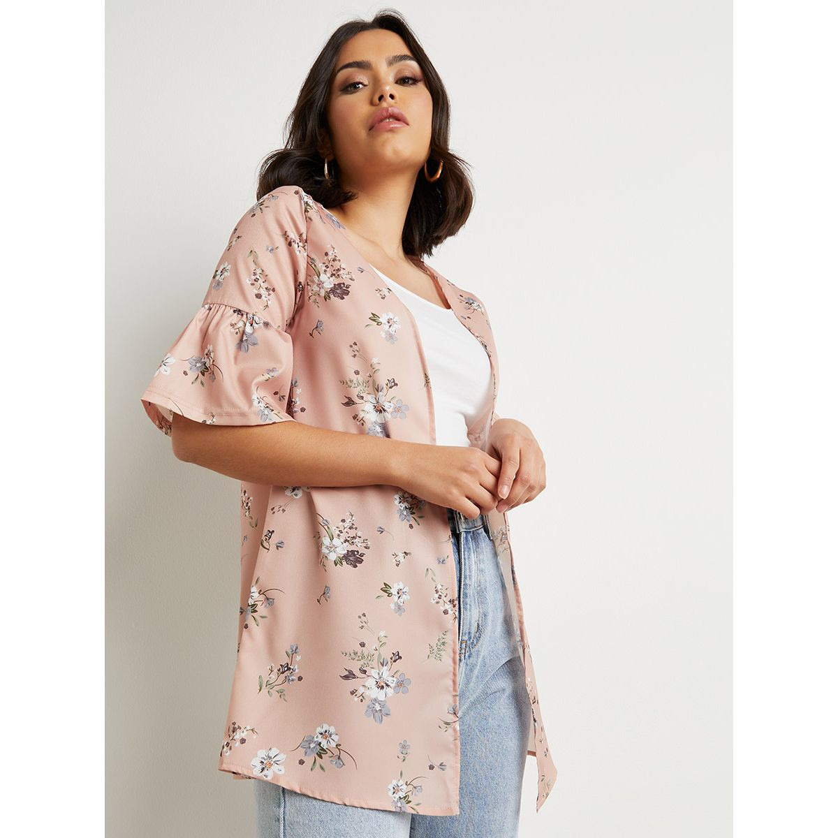 كيمونو مطبوع بأكمام قصيرة من ستايلي-women-clothing-shirtsandblouses-blouses-image-1