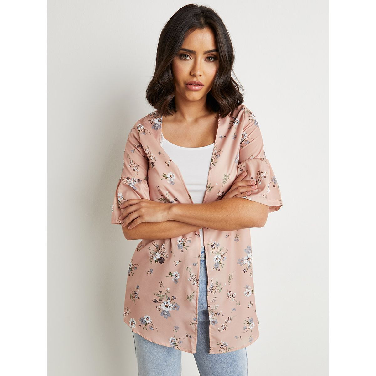 كيمونو مطبوع بأكمام قصيرة من ستايلي-women-clothing-shirtsandblouses-blouses-image-3