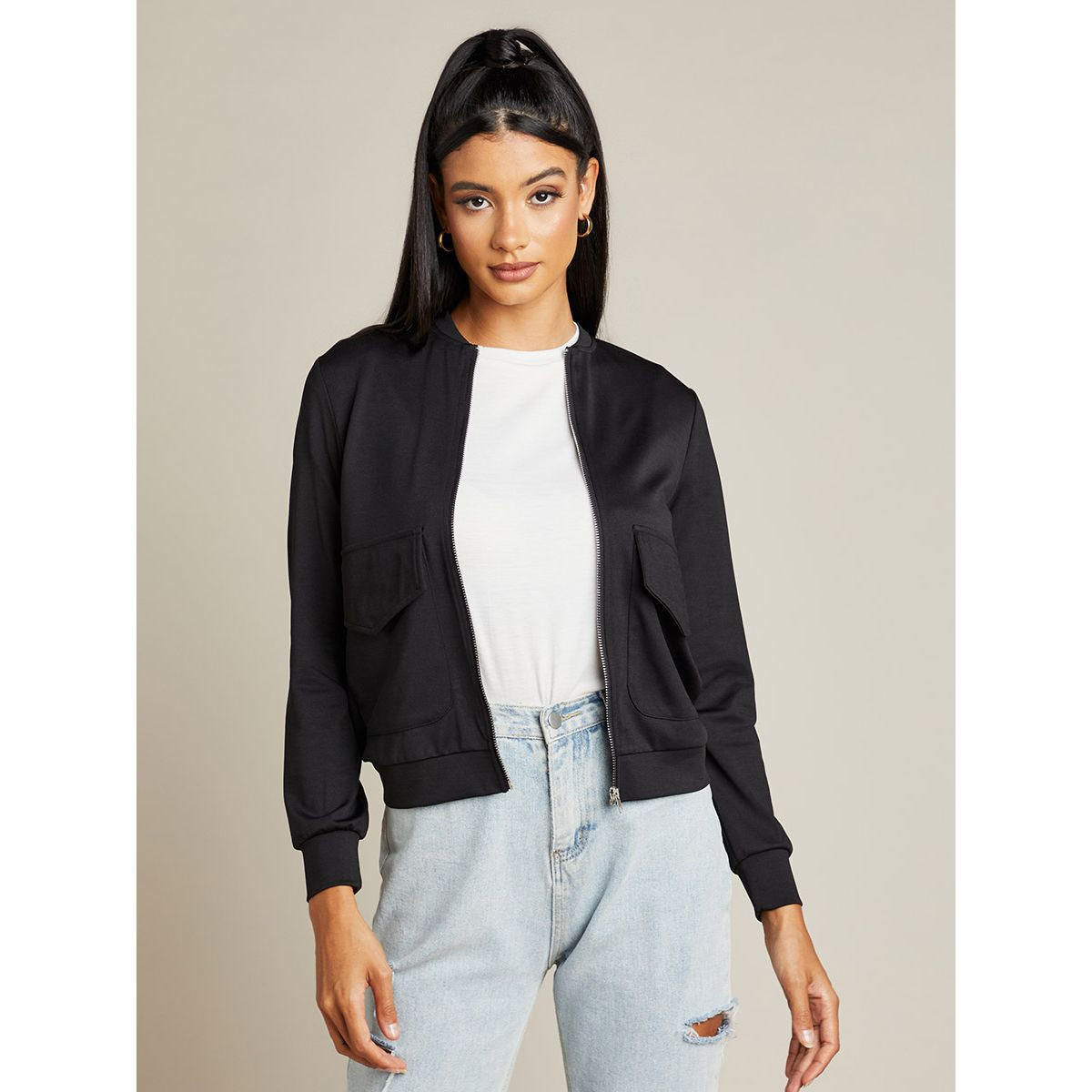 جاكيت بومبر مزين بجيوب من ستايلي-women-clothing-coatsandjackets-jackets-image-1