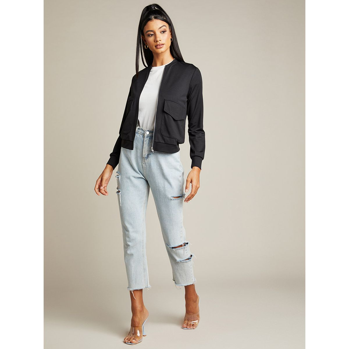 جاكيت بومبر مزين بجيوب من ستايلي-women-clothing-coatsandjackets-jackets-image-2