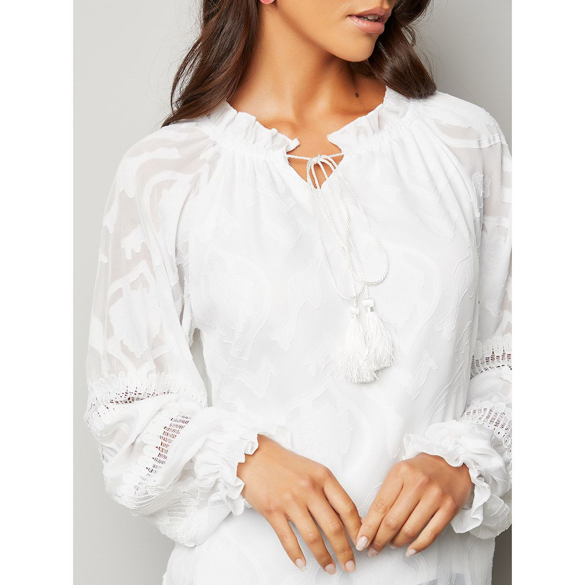 بلوزة بأربطة مزينة بدانتيل من ستايلي-women-clothing-shirtsandblouses-blouses-image-4