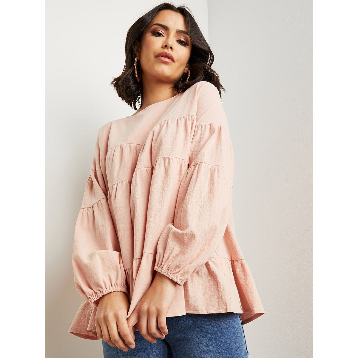 بلوزة قصيرة بقصة واسعة من ستايلي-women-clothing-shirtsandblouses-blouses-image-1