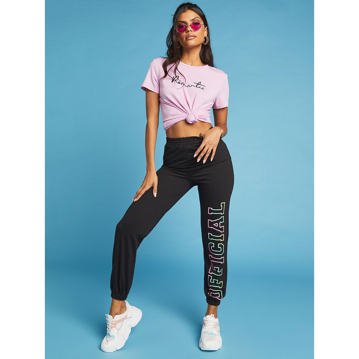 Styli Rainbow Official Slogan Print Cuffed Jogger-women-clothing-bottoms-trousers-image-3