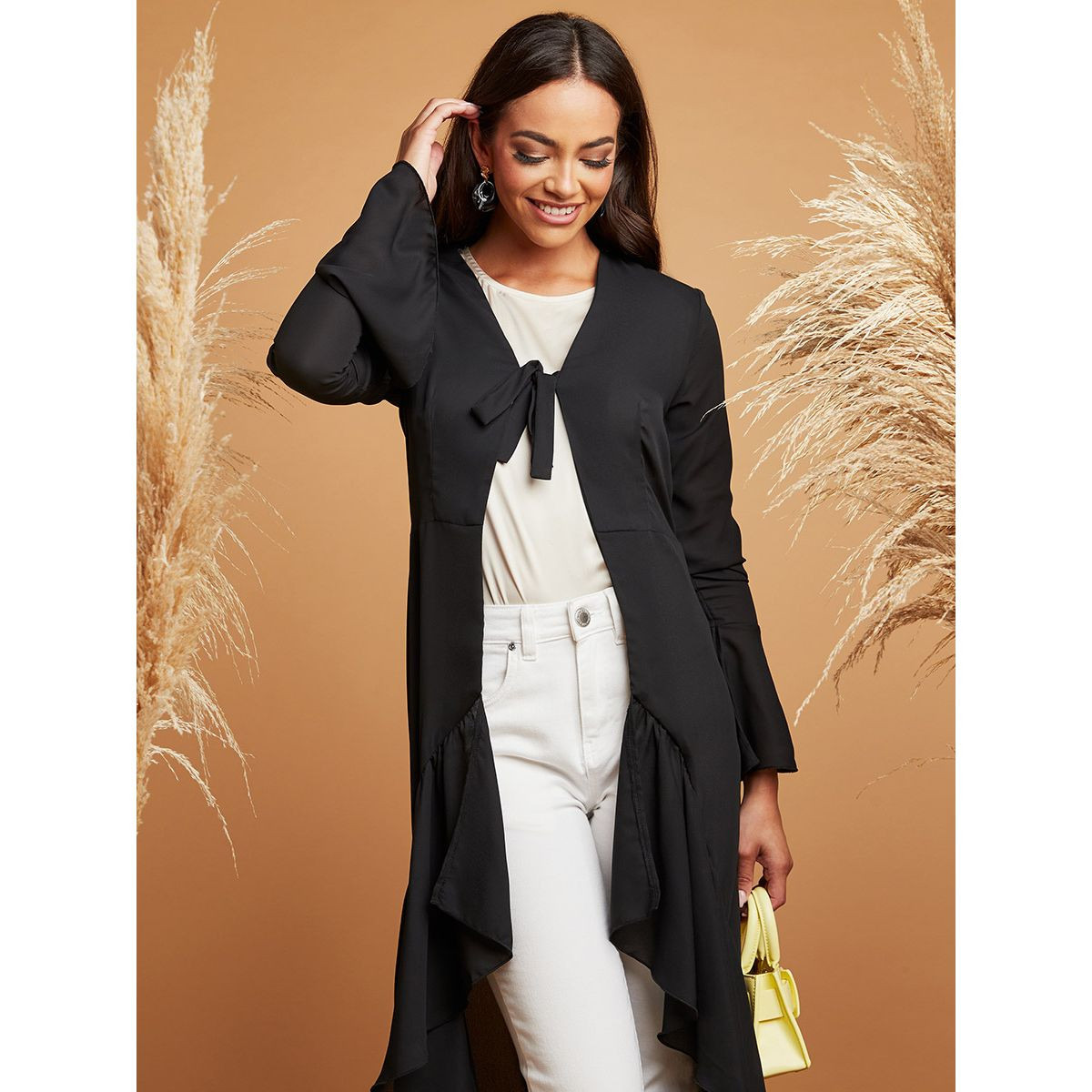 كيمونو طويل مزين بكشكش من ستايلي-women-clothing-shirtsandblouses-blouses-image-2