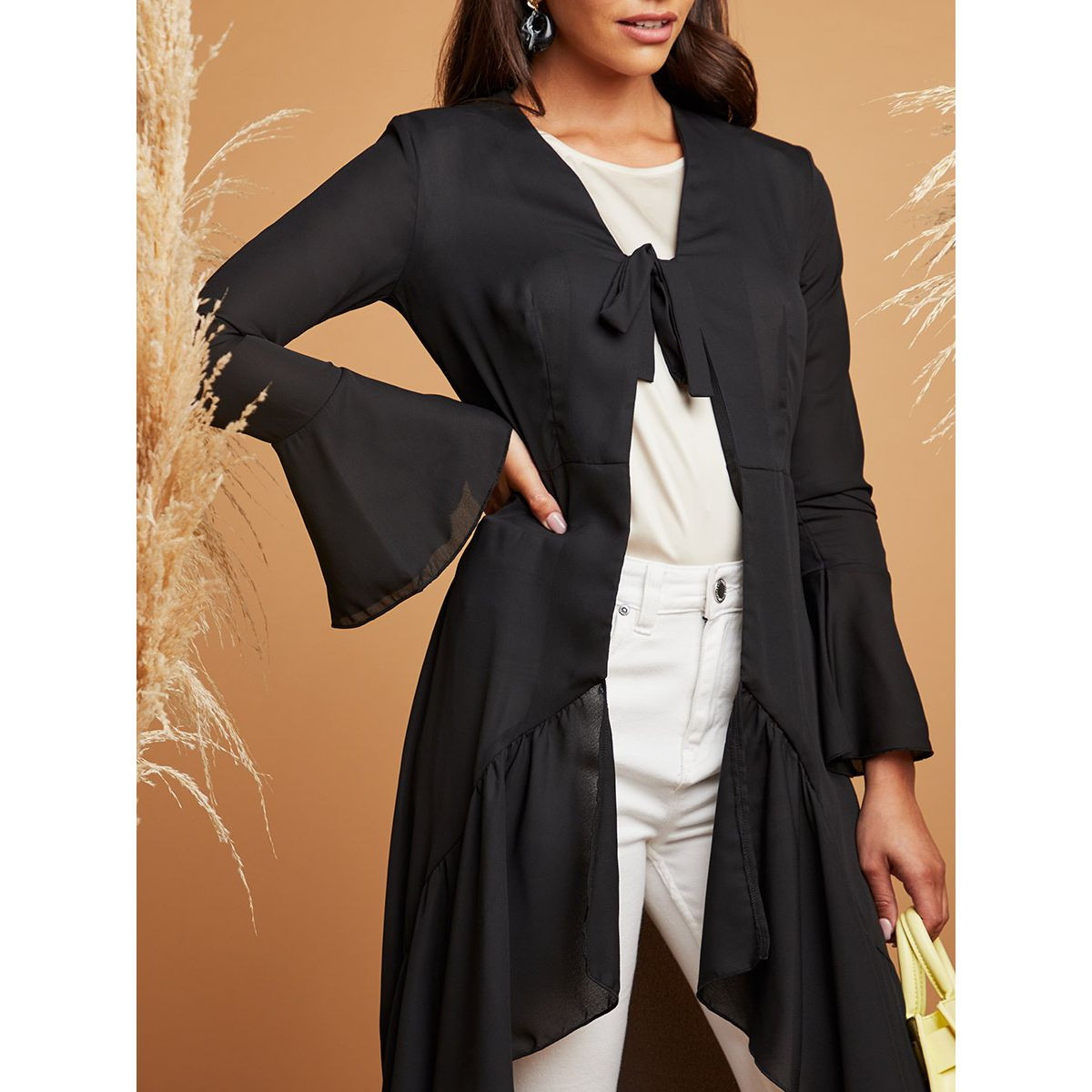 كيمونو طويل مزين بكشكش من ستايلي-women-clothing-shirtsandblouses-blouses-image-4