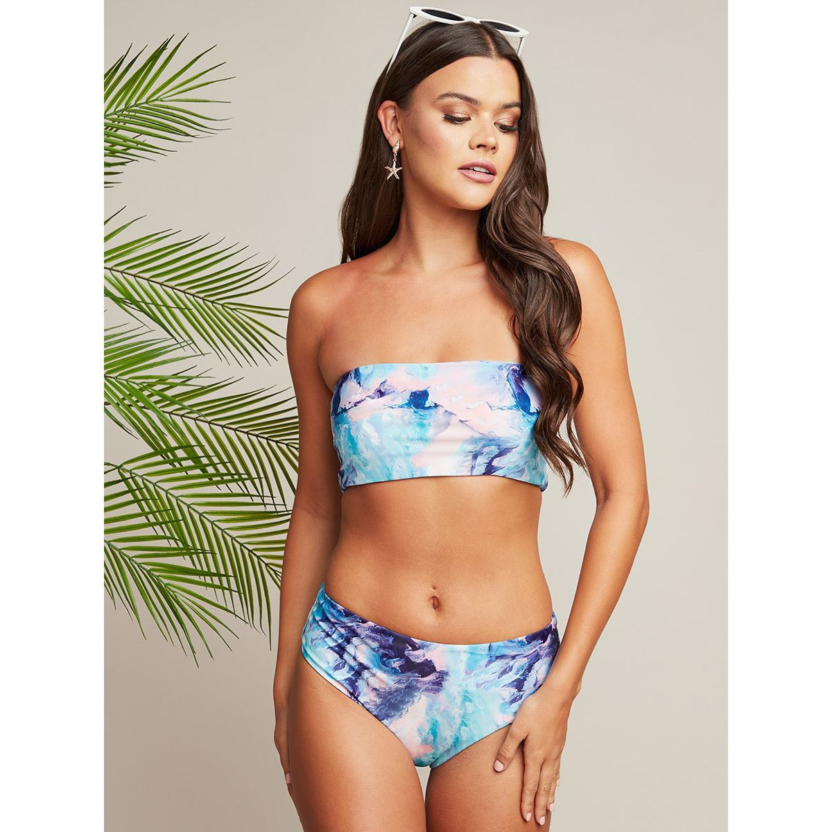Styli Marble Tie and Dye Bandeau and High Waist Bikini Set-women-clothing-swimandbeach-swimsuits-image-4