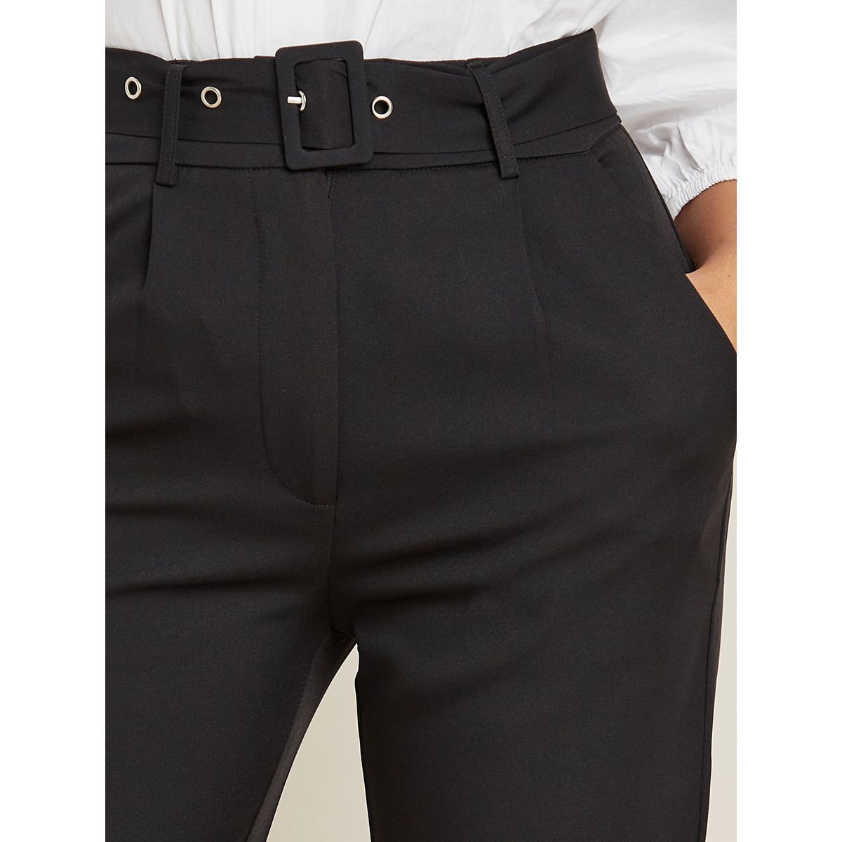 Styli Tailored Trouser with Self Belt and Button Hem Detail-women-clothing-bottoms-trousers-image-3