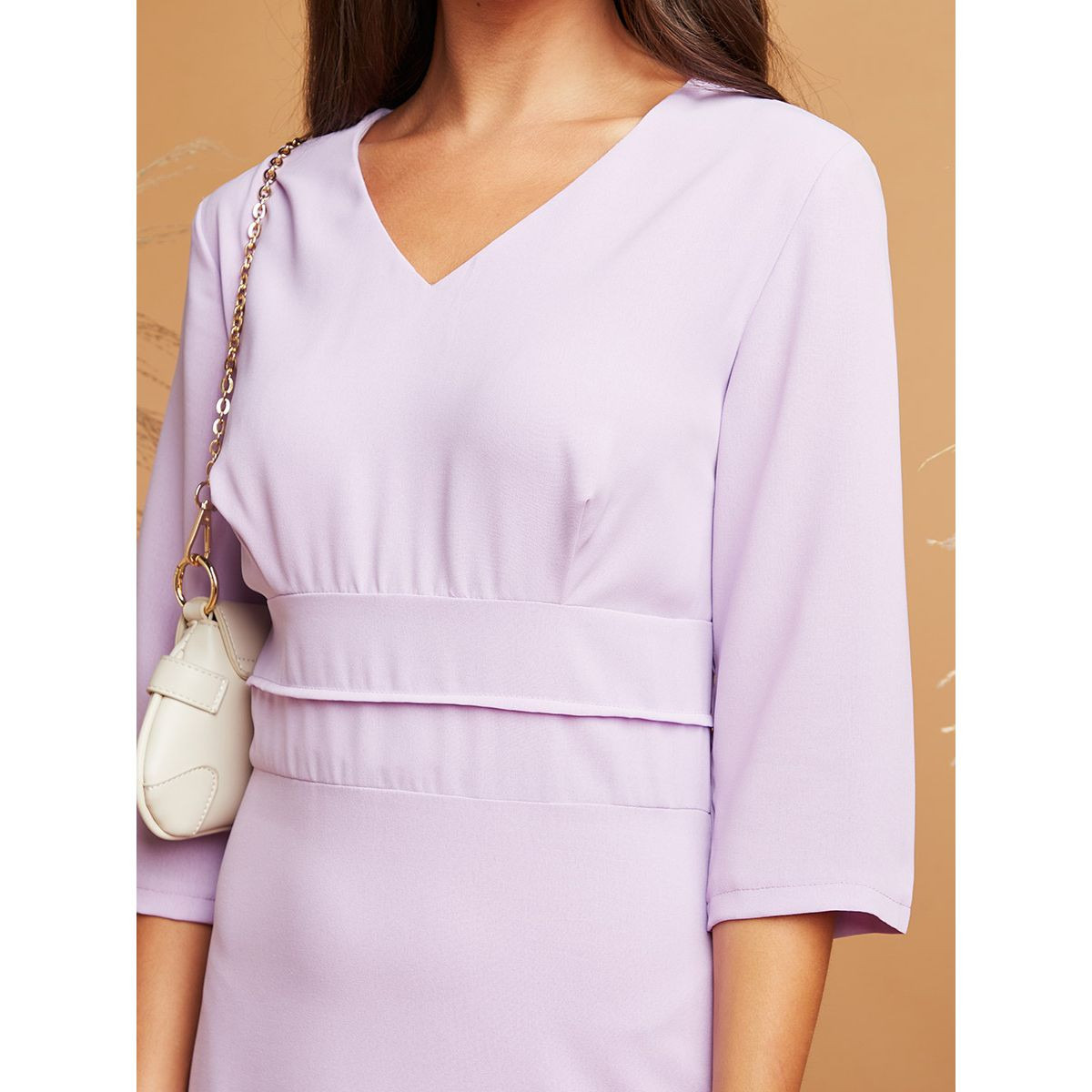 Styli V Neck A-Line Midi Dress -women-clothing-dresses-image-6