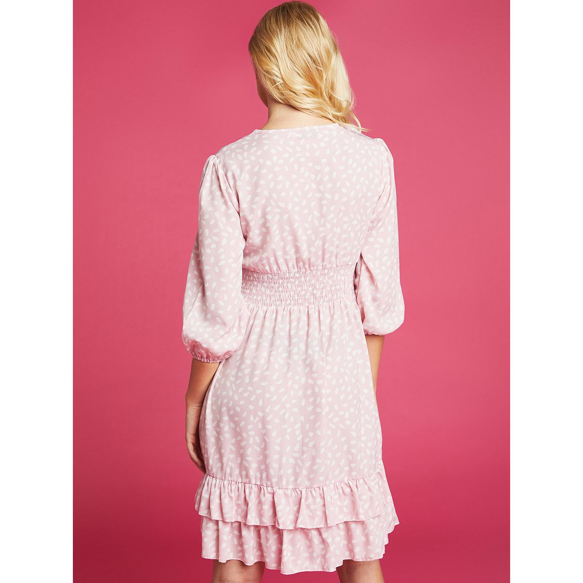 Styli Ditsy Print V Neck A-Line Mini Dress-women-clothing-dresses-image-4