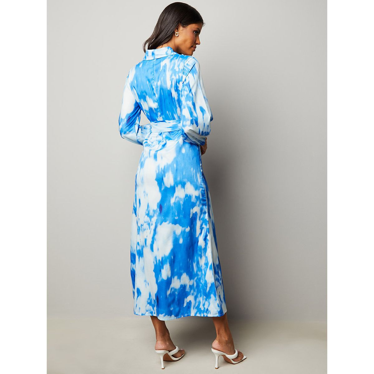 Styli Tie and Dye A-Line Maxi Dress with Belt-women-clothing-dresses-image-3