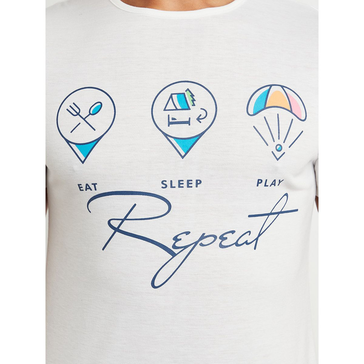 Styli Eat Sleep Play Graphic Print T-shirt and Shorts Set-men-clothing-nightwear-sets-image-5