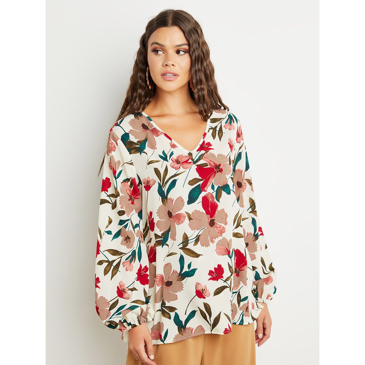 بلوزة بطبعات ازهار من ستايلي-women-clothing-shirtsandblouses-blouses-image-3