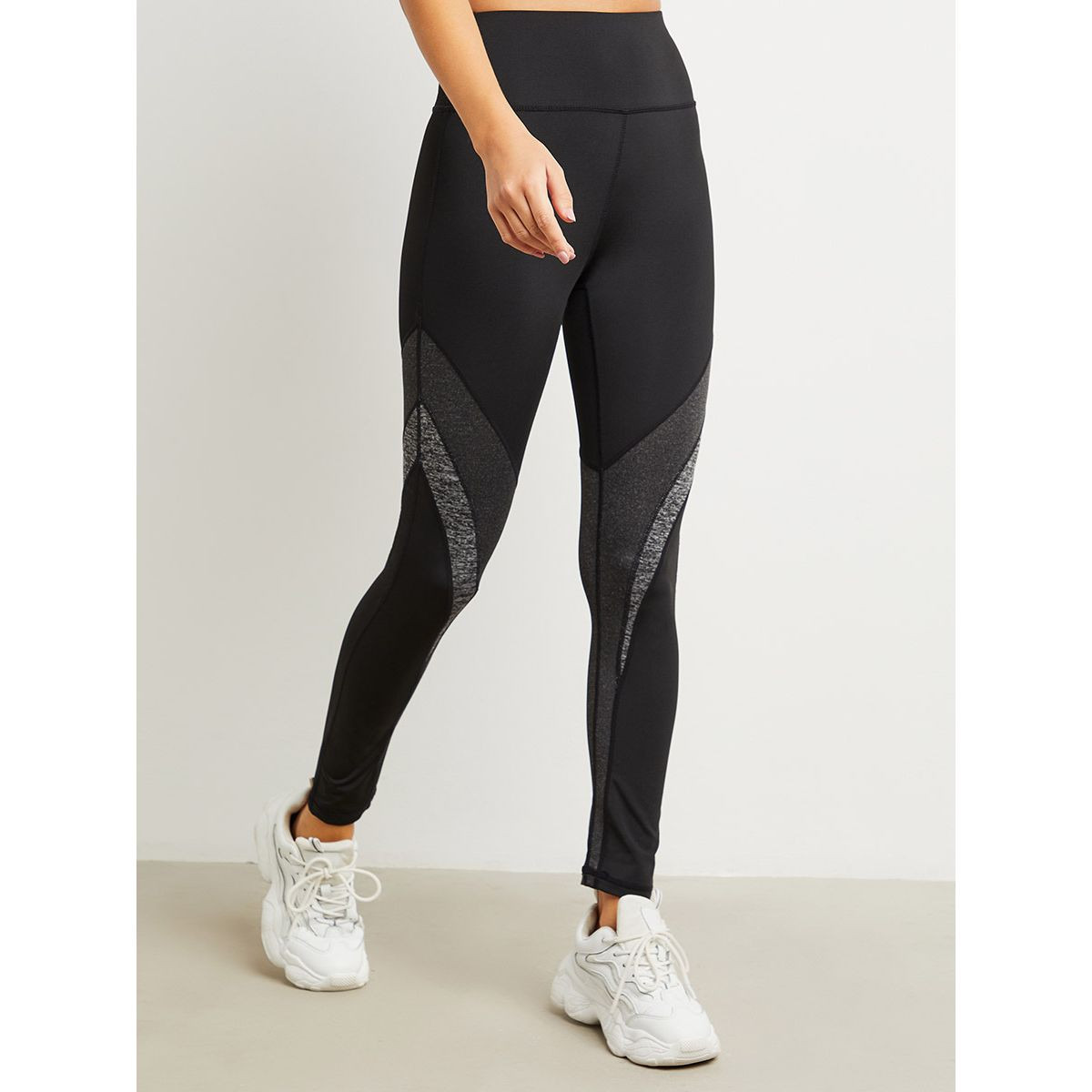 Styli Tonal Grey Marl Insert Active Leggings-women-clothing-sportswearandactivewear-bottoms-image-2