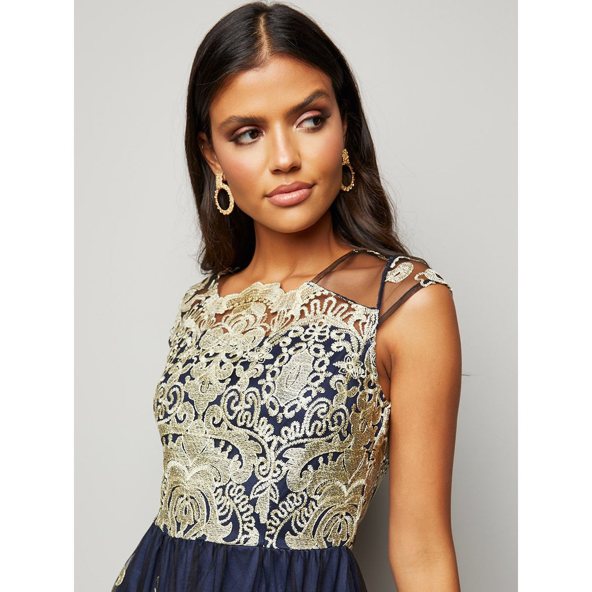 فستان ميدي مزين بدانتيل من ستايلي-women-clothing-dresses-image-3