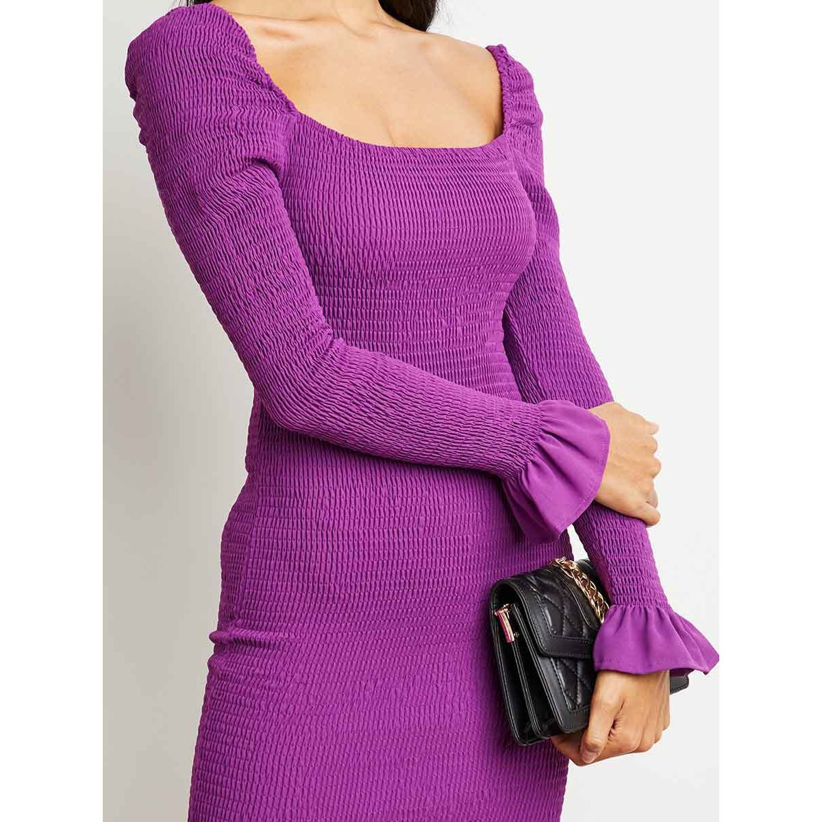 فستان ميدي بياقة مربعة من ستايلي-women-clothing-dresses-image-6