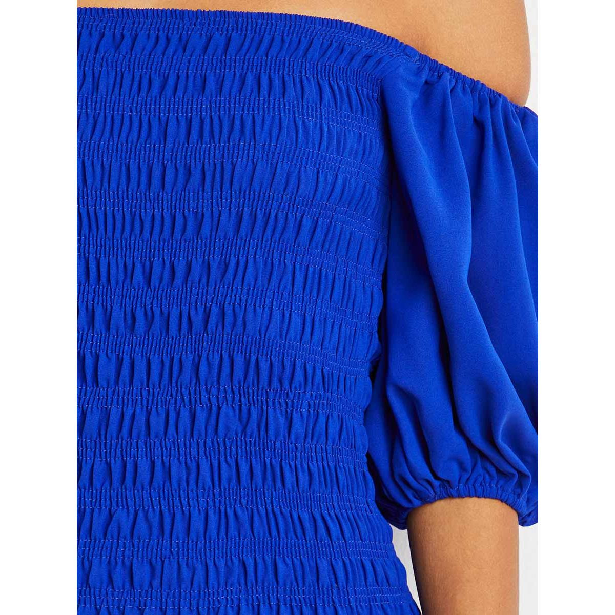 Styli Bardot Shirred Bodycon Midi Dress-women-clothing-dresses-image-3