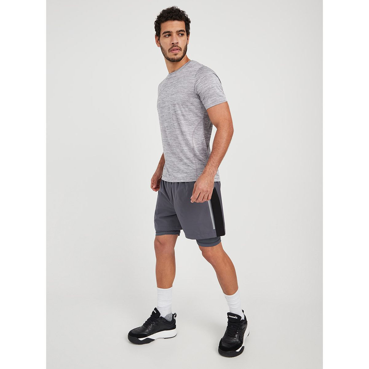 Styli Contrast Panel Detail Active Shorts with Inner Tight-men-clothing-sportswearandactivewear-bottoms-image-2