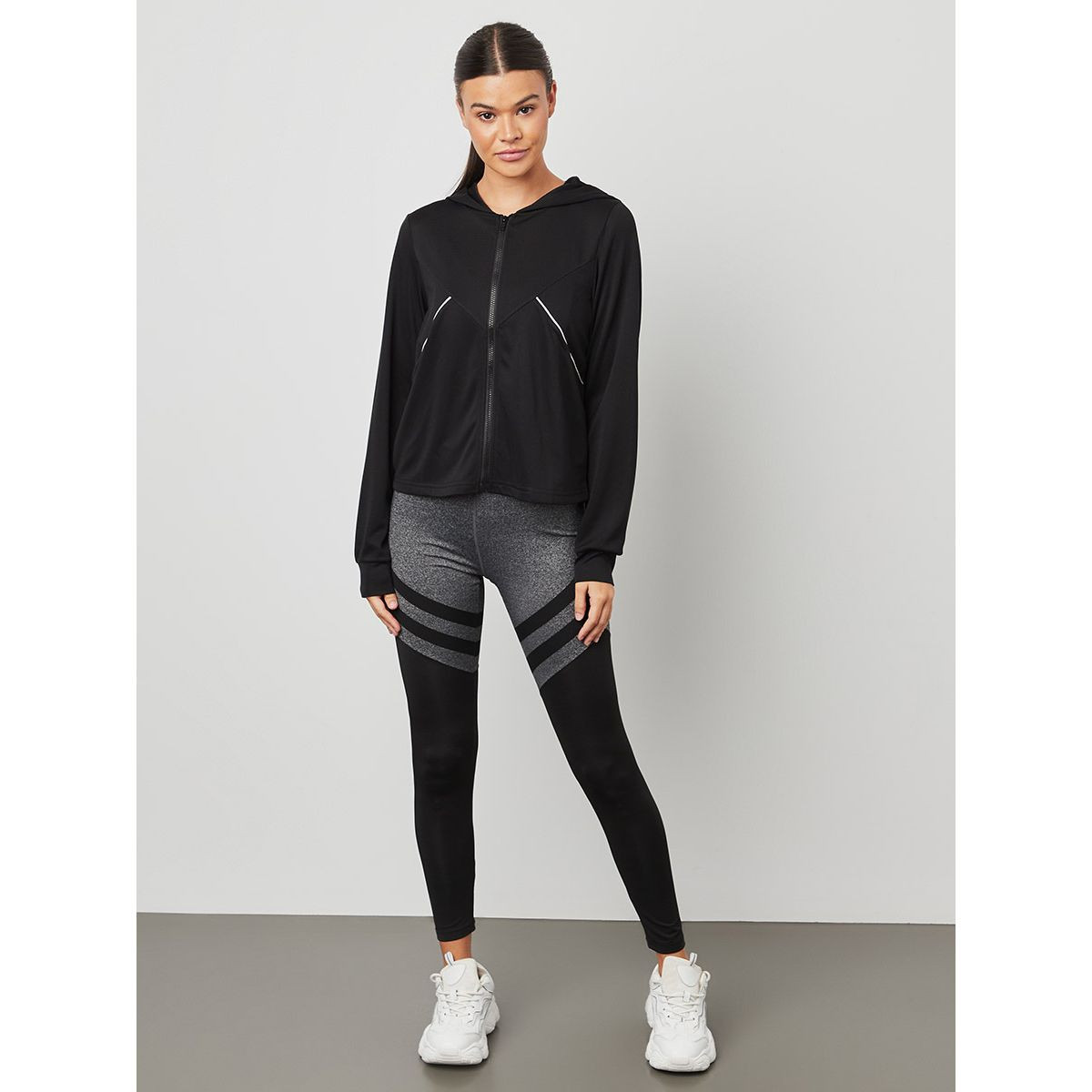Styli Zip Up Contrast Pocket Piping Active Jacket-women-clothing-sportswearandactivewear-coatsandjackets-jackets-image-2