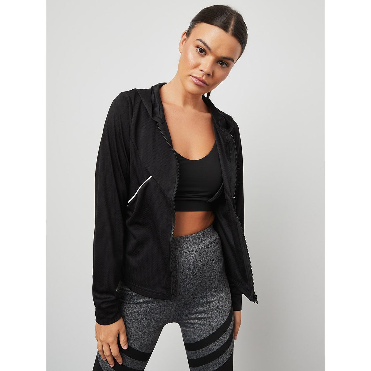 Styli Zip Up Contrast Pocket Piping Active Jacket-women-clothing-sportswearandactivewear-coatsandjackets-jackets-image-3
