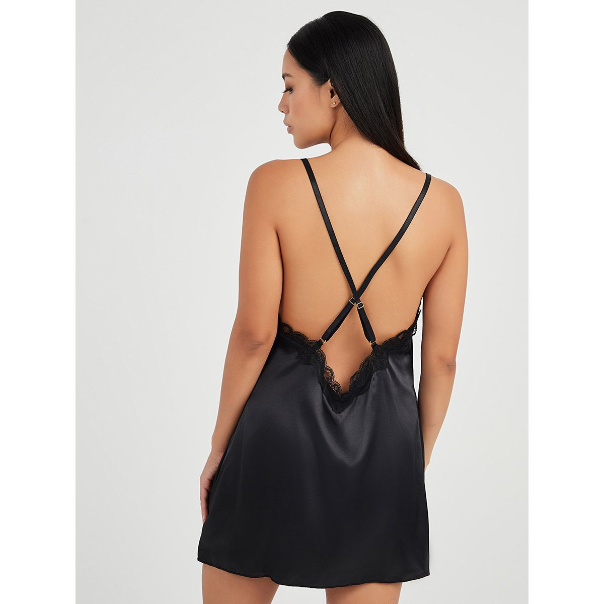 فستان غير مبطن بأربطة كروس من ستايلي-women-clothing-lingerie-babydollsandbodysuits-image-4