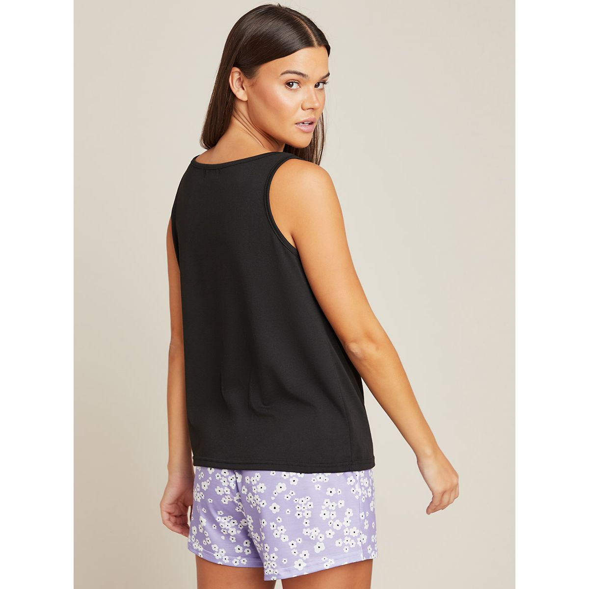 Styli Solid Pocket Detail Vest and Ditsy Floral Shorts Set-women-clothing-nightwear-pyjamas-longsets-image-3