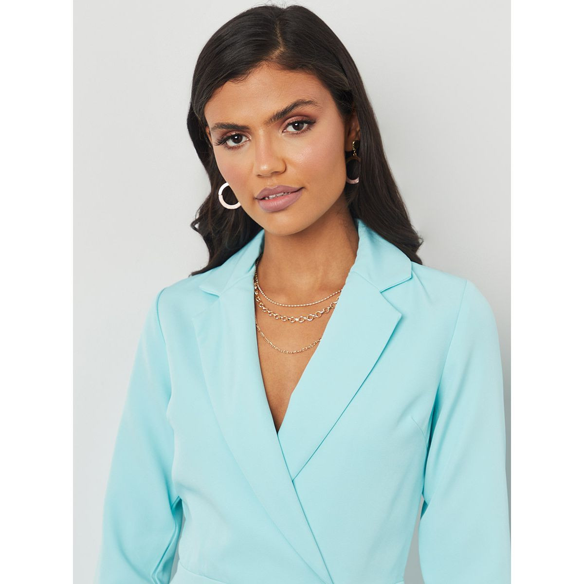 Styli Bell Sleeves Collared Blazer Mini Dress-women-clothing-dresses-image-3