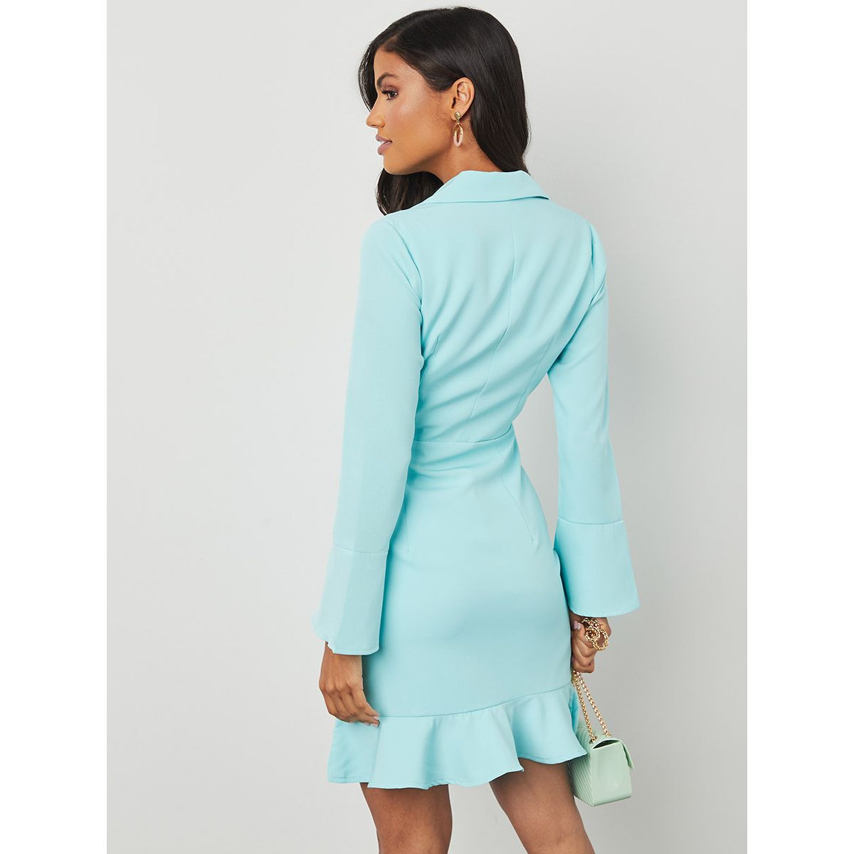 Styli Bell Sleeves Collared Blazer Mini Dress-women-clothing-dresses-image-4