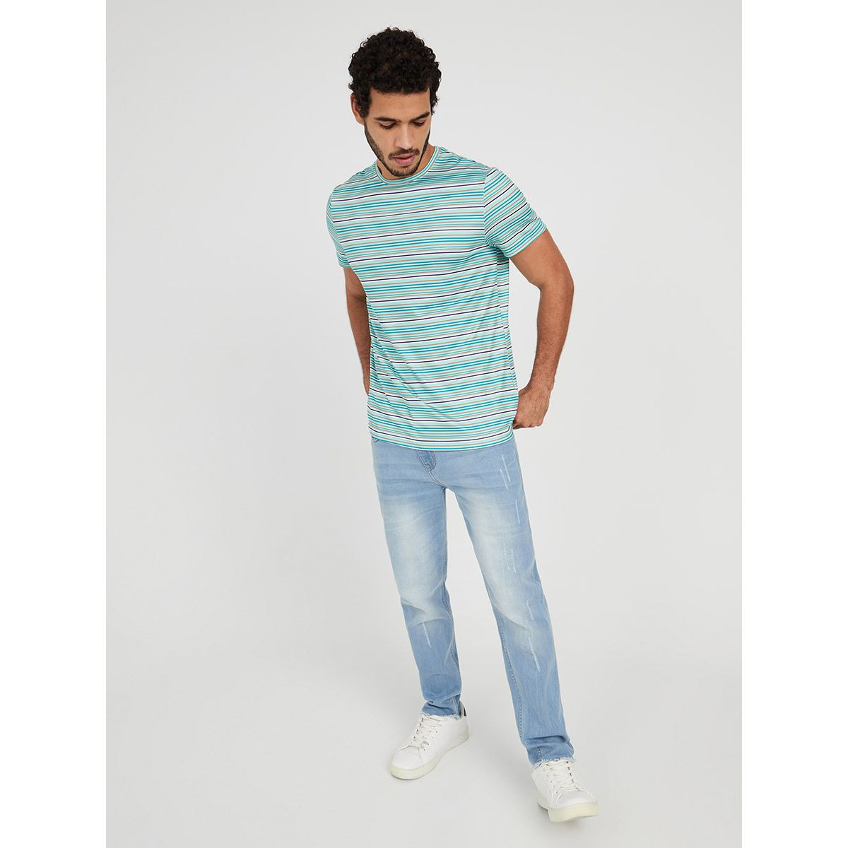 تيشيرت مخطط باكمام قصيرة من ستايلي-men-clothing-tshirtsandpolos-tshirts-image-2