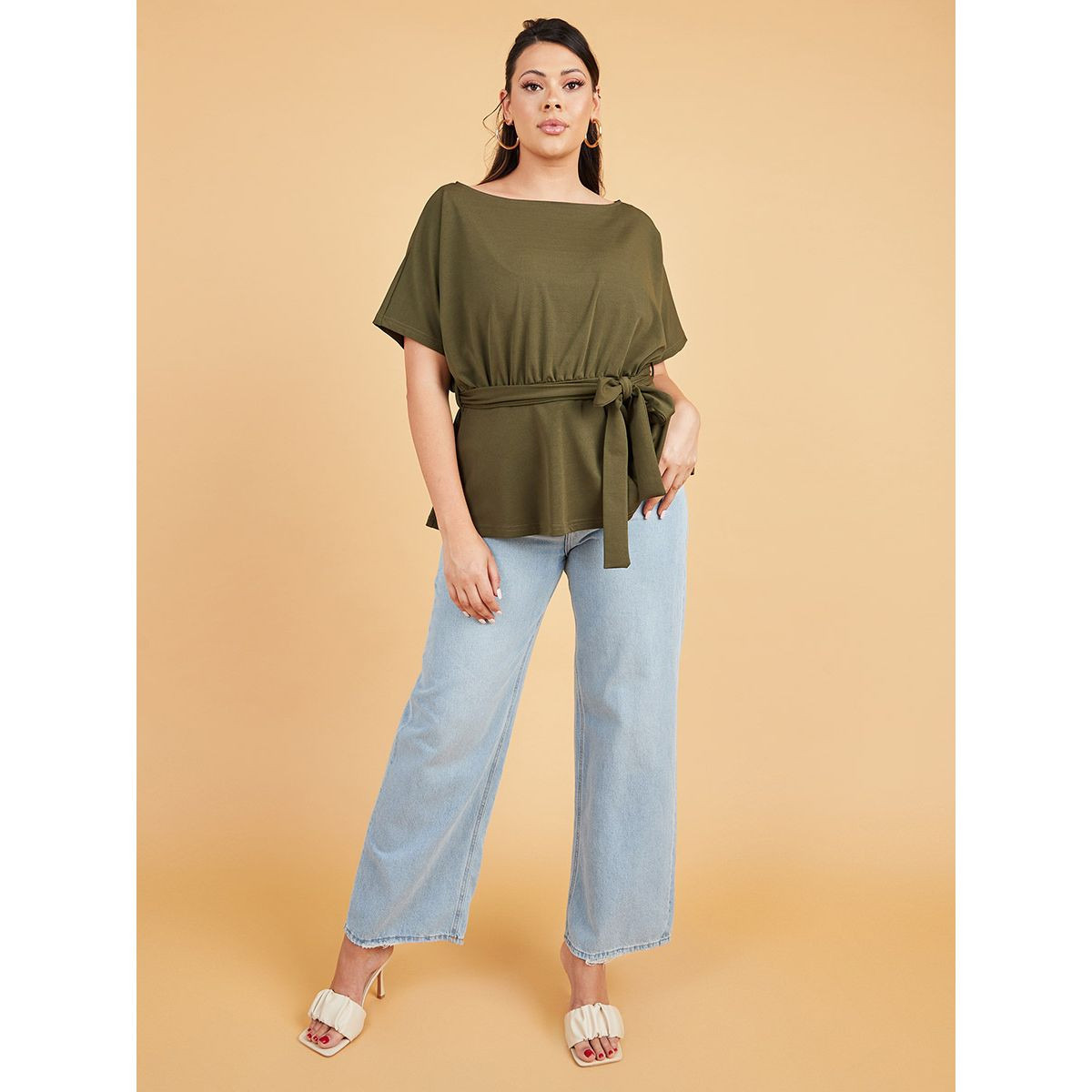 بلوزة بربطة خصر من ستايلي-women-clothing-shirtsandblouses-blouses-image-2