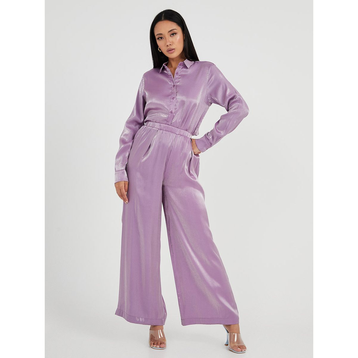 طقم من قميص وبنطال بأرجل واسعة من ستايلي-women-clothing-tshirts-image-1