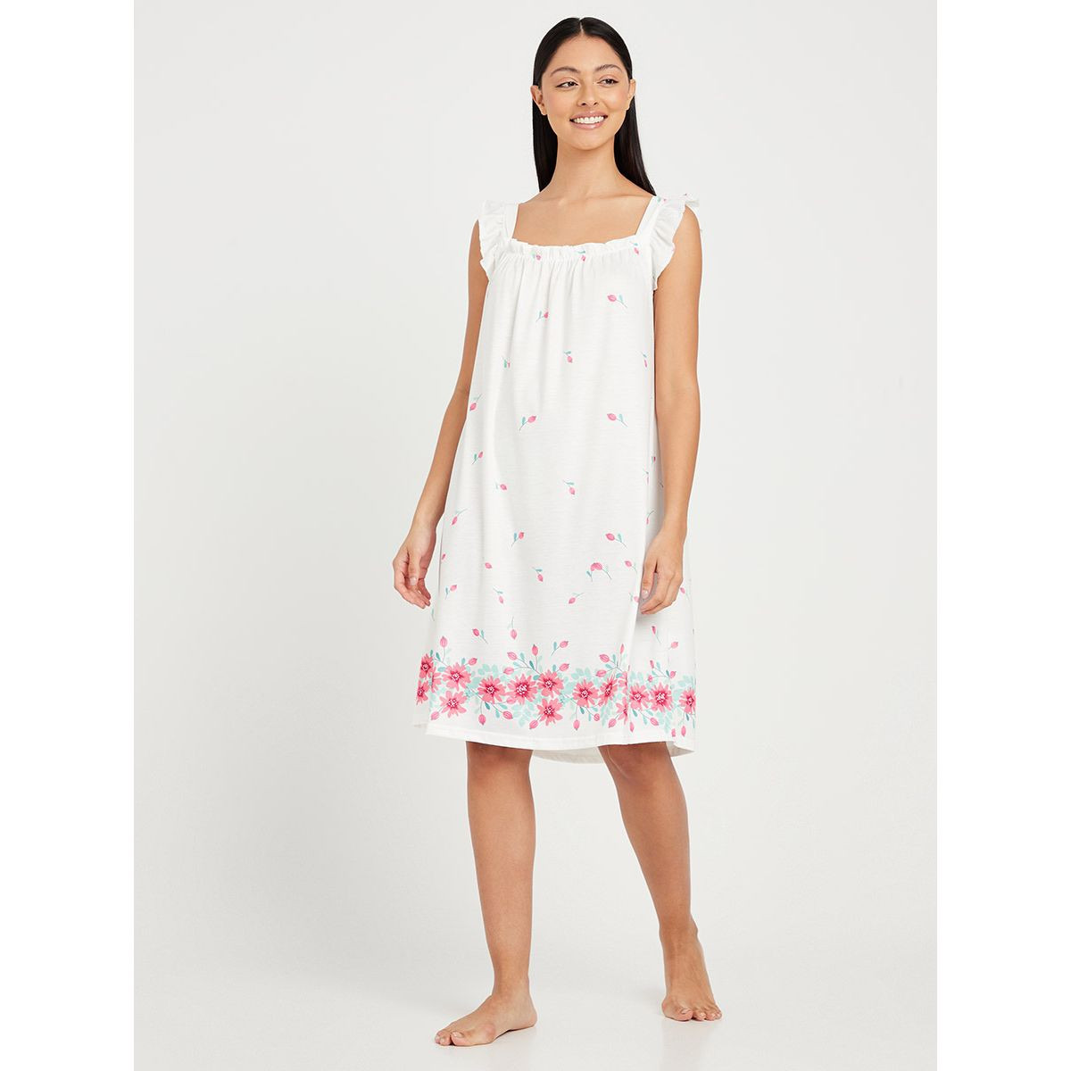 قميص نوم ميدي بطبعة زهور من ستايلي-women-clothing-nightwear-nighties-image-2