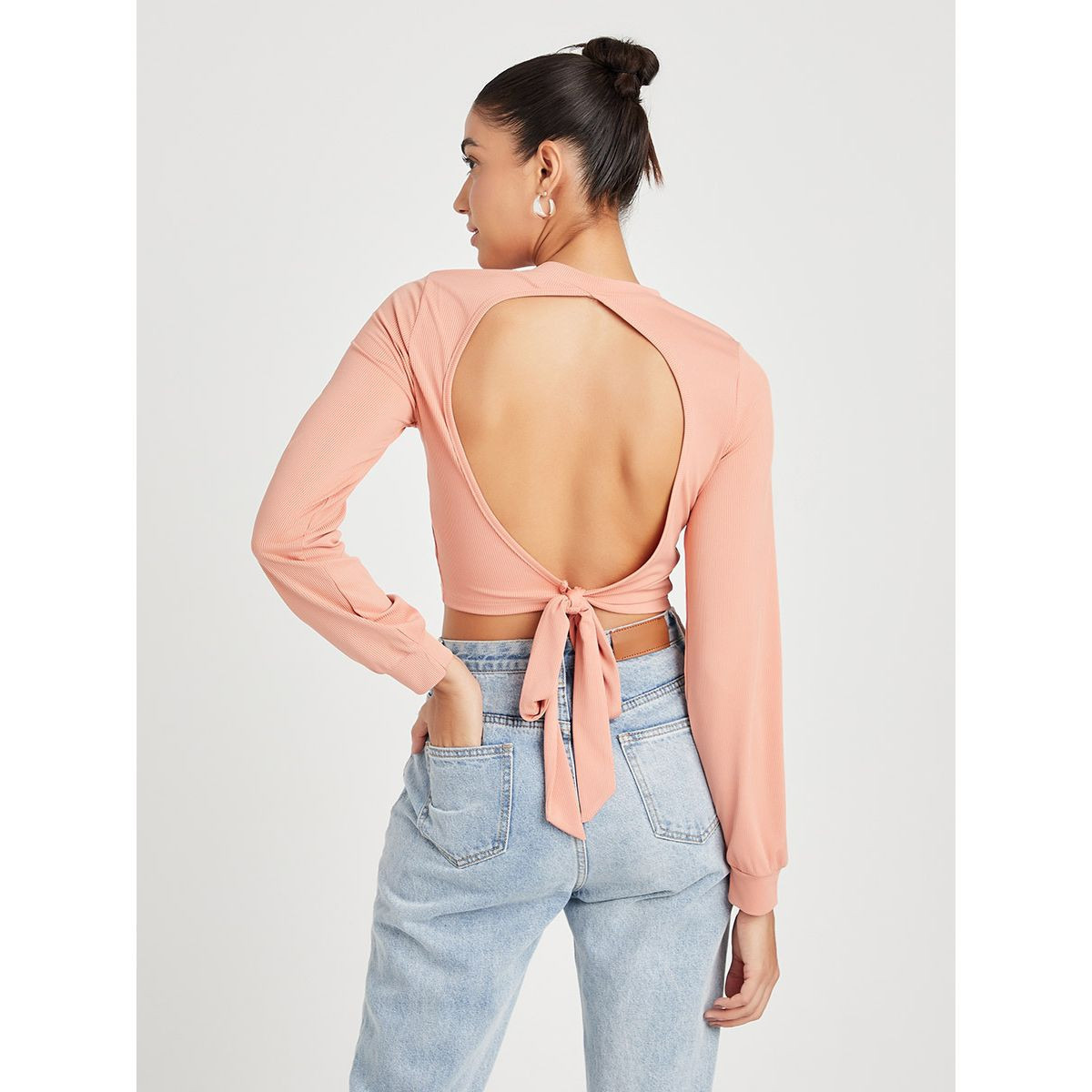 بلوزة بفتحة خلفية واكمام طويلة-women-clothing-shirtsandblouses-blouses-image-1