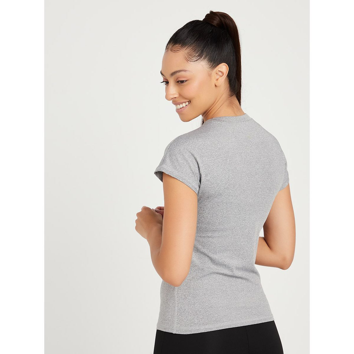 Styli Contrast Panel Drawstring Neck Detail Active T-shirt-women-clothing-sportswearandactivewear-tshirtsandvests-image-4