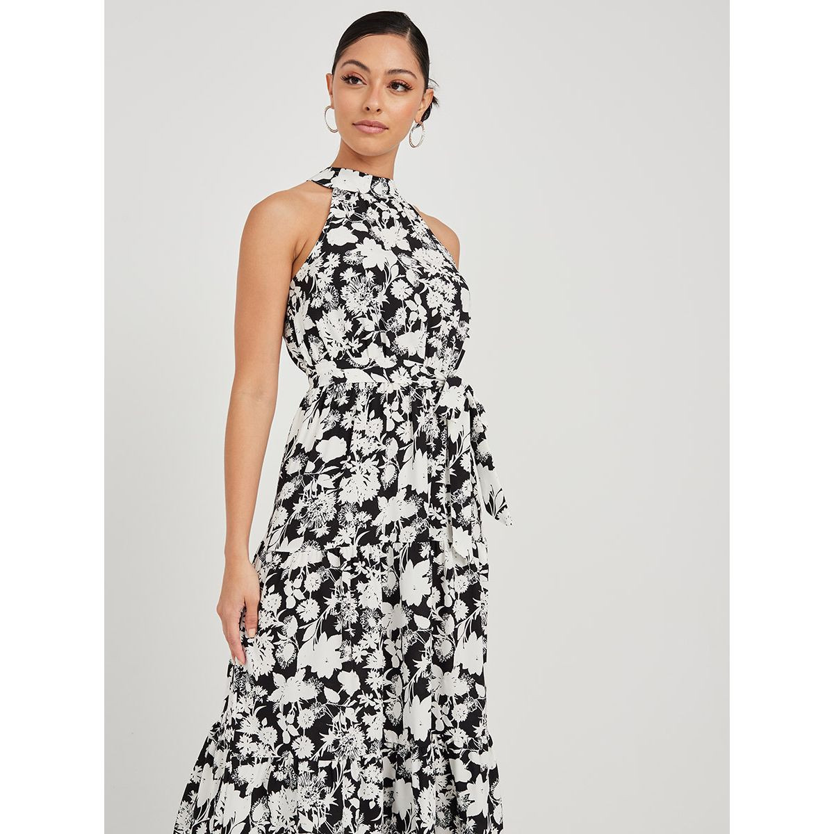 Styli Floral Print Sleeveless Halter Neck A-Line Maxi Dress-women-clothing-dresses-image-2