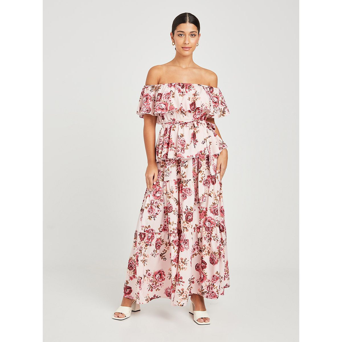 فستان طويل بأكتاف مكشوفة من ستايلي-women-clothing-dresses-image-1